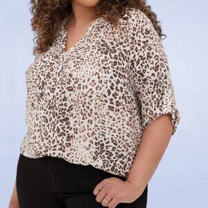 Torrid Harper Georgette Pullover 3/4 Sleeve Blouse - Size 3X